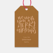 Étiquettes-cadeau "Souhaitez-vous un joyeux Noël" Brown doré (Devant)