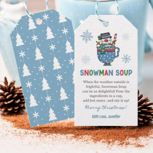 Étiquettes-cadeau Soupe Snowman Recette Favoriser Soupe Snowman Clas