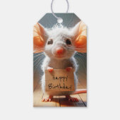 Étiquettes-cadeau Souris d'anniversaire avec panneau en carton (Devant)