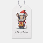 Étiquettes-cadeau Souris de Noël personnalisée (Devant)
