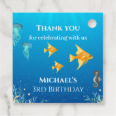 Étiquettes Cadeau Sous la mer Collage photo Big 3e anniversaire (Dos)