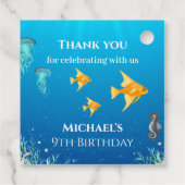 Étiquettes Cadeau Sous la mer Collage photo Big 9th Birthday (Dos)