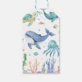Étiquettes-cadeau Sous la mer Cute Océan Animal Anniversaire Merci (Dos)