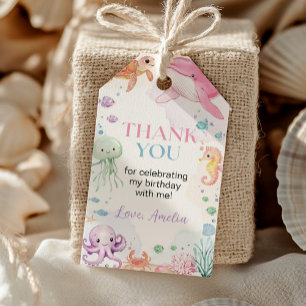 Étiquettes-cadeau Sous la mer Cute Océan Animal Anniversaire Merci