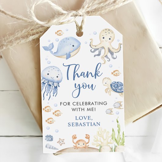 Étiquettes-cadeau Sous la mer Ocean Animals Anniversaire