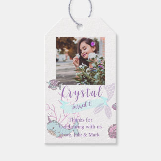 Étiquettes-cadeau Sous la mer, photo de Sirène, 6e anniversaire