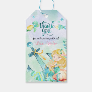 Étiquettes-cadeau Sous La Mer Sirène Anniversaire Favoriser Tags Cad