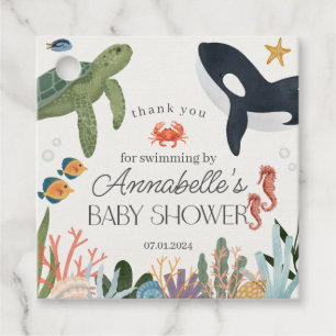 Étiquettes Cadeau Sous le Baby shower Océan Mer Favors Sticker