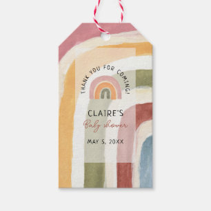 Étiquettes-cadeau Sous le Baby shower Rainbow Boho Merci Gif