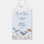 Étiquettes-cadeau Sous le Merci du Baby shower marin (Devant)