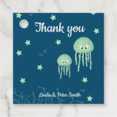 Étiquettes Cadeau Sous le Merci neutre des méduses marines (Devant)