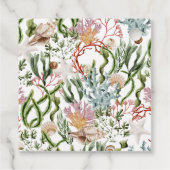 Étiquettes Cadeau Sous-marin Coral Coques Couples Douche (Dos)