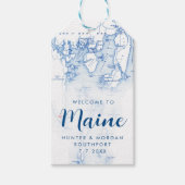 Étiquettes-cadeau Southport Maine Élégant Marine Moderne Mariage Fav (Devant)