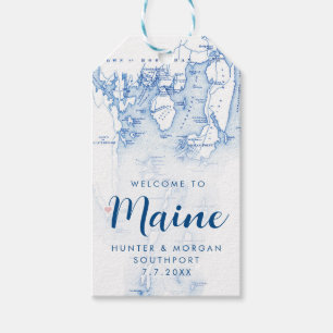Étiquettes-cadeau Southport Maine Élégant Marine Moderne Mariage Fav