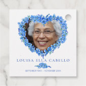 Étiquettes Cadeau Souvenir funéraire cadeau bleu oublier-moi pas gra (Dos)