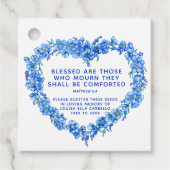 Étiquettes Cadeau Souvenir funéraire cadeau bleu oublier-moi pas gra (Devant)