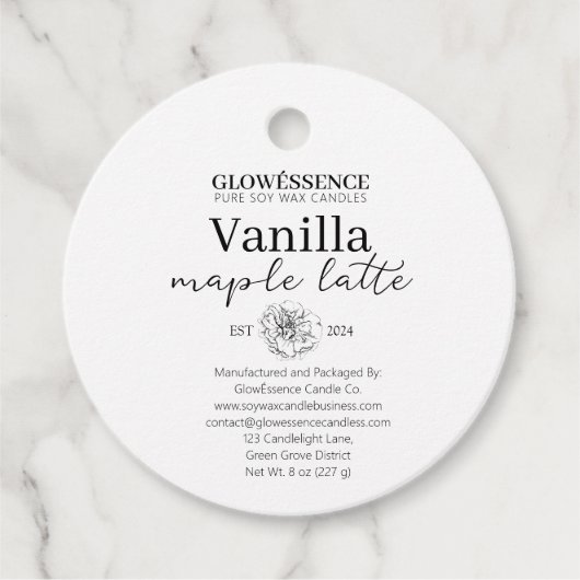 Étiquettes Cadeau Soy Candle Label Flower (Devant)