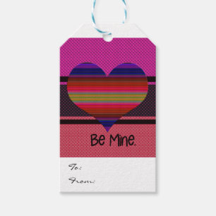 Étiquettes-cadeau Soyez le coeur arc-en-ciel Valentine de la mine
