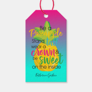 Étiquettes-cadeau Soyez une belle citation à l'ananas merci