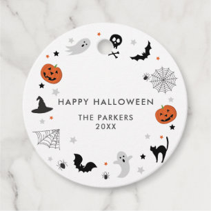 Étiquettes Cadeau Soyons éffrayants de la fête d'Halloween blanc