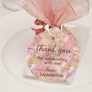 Étiquettes Cadeau Spa de Glam Faux Rose Parties scintillant d'or Mer