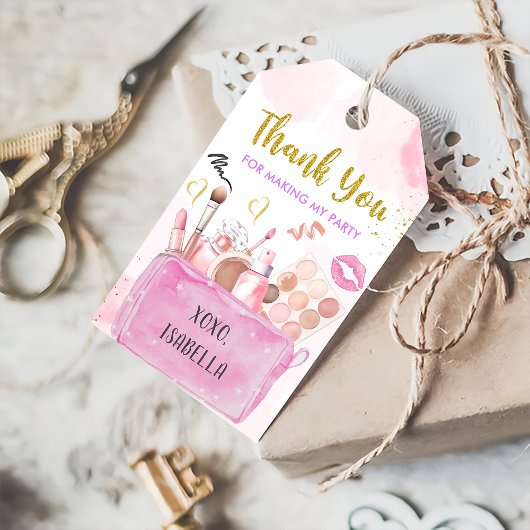 Étiquettes-cadeau Spa Party Fille Glam Maquillage Anniversaire Balis