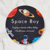 Étiquettes Cadeau Space Boy Planets mignon Baby shower astronaute (Devant)