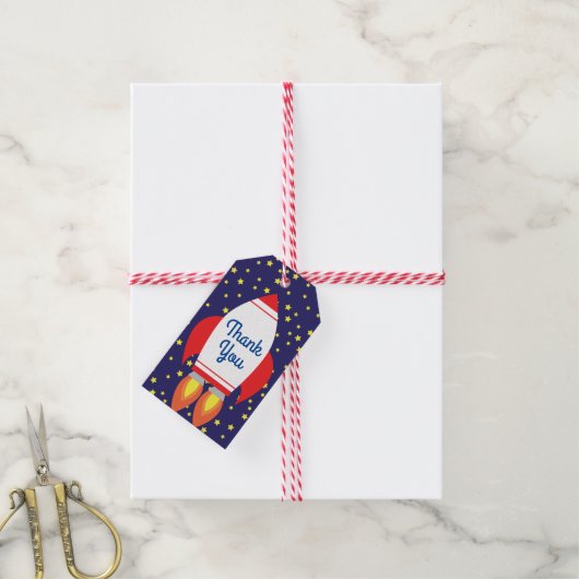 Étiquettes-cadeau Space Rocket Star Navire 1ère fête d'anniversaire (Avec de la ficelle)