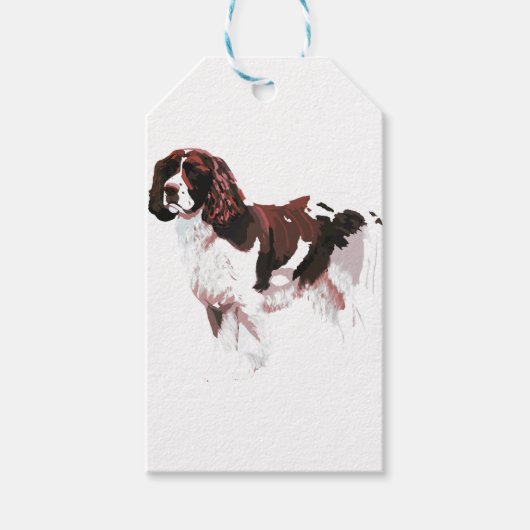 Étiquettes-cadeau Spaniel Springer Brown et blanc (Devant)