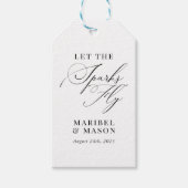 Étiquettes-cadeau Sparkler Envoyer Hors Mariage Élégant moderne (Devant)