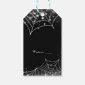 Étiquettes-cadeau Sparkling Spiderwebs Fête d'Halloween Favoriser (Dos)