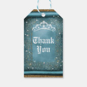 Étiquettes-cadeau Sparkling turquoise & Gold Diamond Tiara Scroll Pa (Dos)