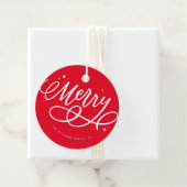 Étiquettes Cadeau Sparkly Bubbly Script Merry Holiday (En situation)