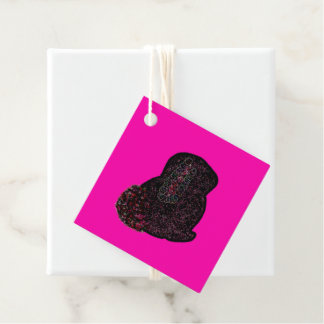 Étiquettes Cadeau Sparkly magical black rabbit for luck
