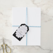 Étiquettes-cadeau Sphères opulentes en marbre blanc et noir (Avec de laficelle)