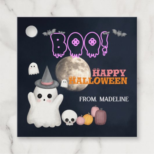 Étiquettes Cadeau Spooktacular mignon invitations de fête d'Hallowee (Devant)