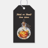 Étiquettes-cadeau Spooky Dark Magic Jack O Lantern Pumpkin Bottle (Devant)