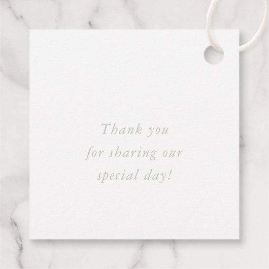 Étiquettes Cadeau SPRIG BOTANIQUE nouvelle vie moderne mariage vert  (Dos)