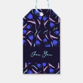 Étiquettes-cadeau Spring Floral Pattern Dark Blue (Devant)