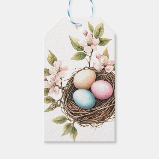 Étiquettes-cadeau Spring Pastel Bird's Nest Gift Tag (Devant)