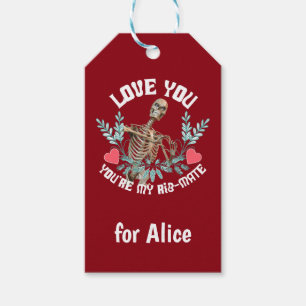 Étiquettes-cadeau Squelette Drôle Saint Valentin Côtes Mate Humour G