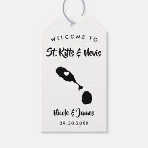 Étiquettes-cadeau St Kitts & Nevis Mariage Welcome Baguettes, Carte