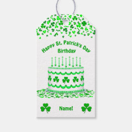 Étiquettes-cadeau St Patrick's Day Birthday Cake Custom Candles