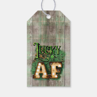 Étiquettes-cadeau St. Patrick's Day Lucky AF Irish Marquee Lights
