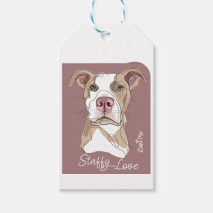Étiquettes-cadeau Staffy Love - Zani Mo Protection