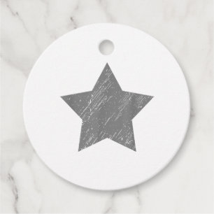 Étiquettes Cadeau Star Gray Vintage Star