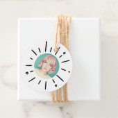 Étiquettes Cadeau STARBURST | Simple Round Fun Custom Photo (En situation)