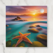 Étiquettes Cadeau Starfish sur la plage à Dawn (Dos)