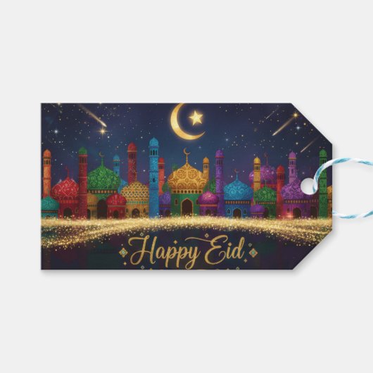 Étiquettes-cadeau Starry Nights Eid (Devant (Horizontal))