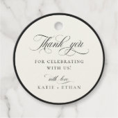 Étiquettes Cadeau STATELY CALLIGRAPHY Wedding Thank You (Devant)